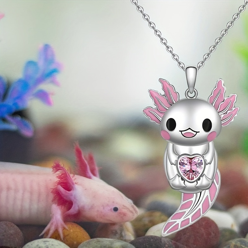 Women's Fashionable Axolotl Pendant Necklace, Holiday Gift